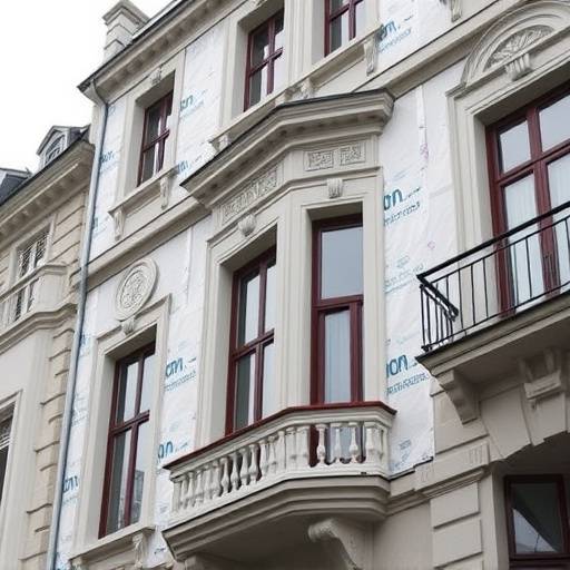 Fa&radic;&sect;ade d'un immeuble haussmannien avec une nouvelle isolation ext&radic;&copy;rieure