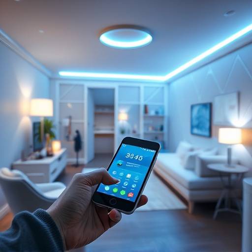 Syst&radic;&reg;me domotique contr&radic;&yen;lant &radic;&copy;clairage et temp&radic;&copy;rature via smartphone